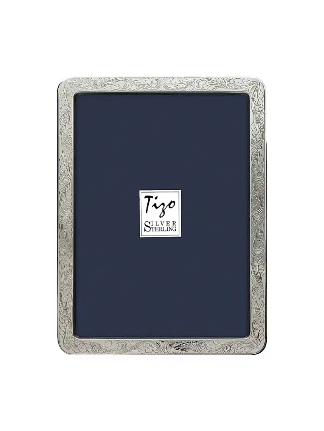 Tizo Sterling Silver Luxe Engraved Frame - Silver 5 x 7