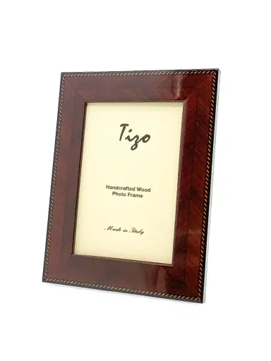 Tizo Inlaid Wood Braid Border Frame - Brown - Size 5 x 7 | Thumbnail 3 Tizo Inlaid Wood Braid Border Frame - Brown - Size 5 x 7 | Thumbnail 3