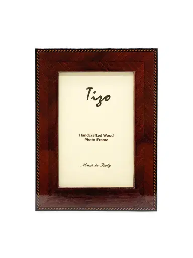 Tizo Inlaid Wood Braid Border Frame - Brown - Size 5 x 7 | Thumbnail 1 Tizo Inlaid Wood Braid Border Frame - Brown - Size 5 x 7 | Thumbnail 1