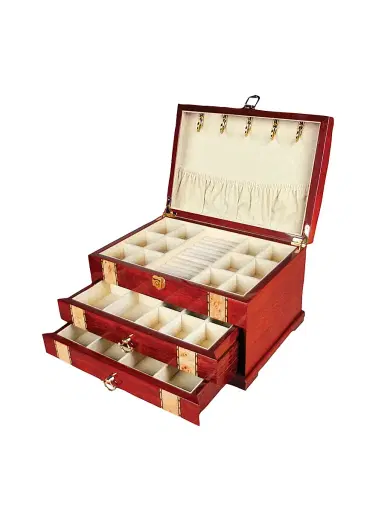 Tizo Inlaid Wood Jewelry Chest - Brown | Thumbnail 2