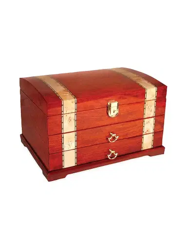 Tizo Inlaid Wood Jewelry Chest - Brown | Thumbnail 1