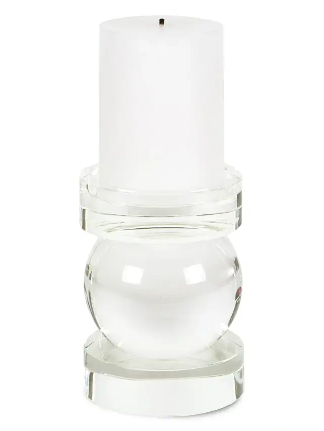 Tizo Clear Crystal Sphere Candleholder - Clear Medium