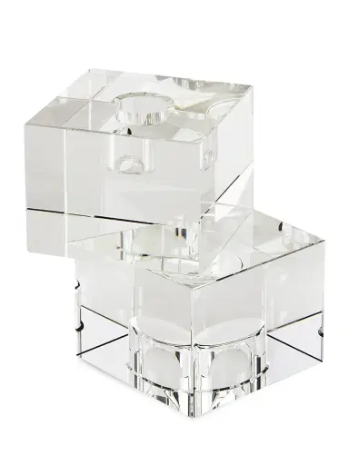 Tizo Clear Crystal Cubes Small Candleholder - Clear | Thumbnail 1 Tizo Clear Crystal Cubes Small Candleholder - Clear | Thumbnail 1