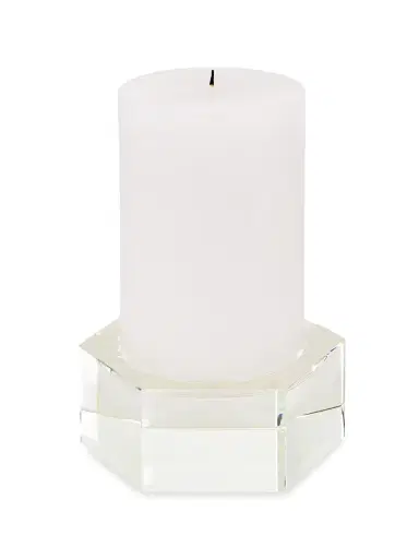 Tizo Clear Crystal Hexagon-Cut Candleholder - Clear Medium | Thumbnail 1 Tizo Clear Crystal Hexagon-Cut Candleholder - Clear Medium | Thumbnail 1