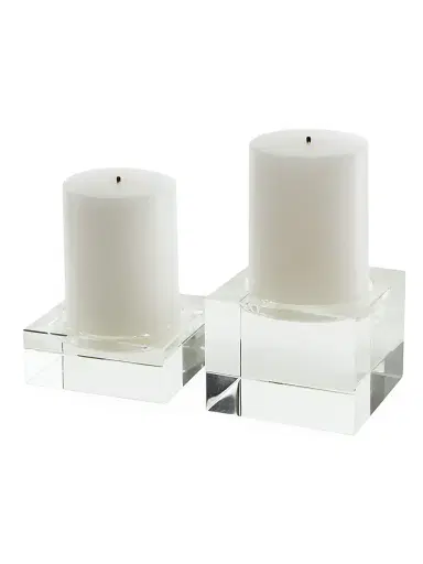 Tizo Crystal Pillar Candleholder - Clear Medium | Thumbnail 1