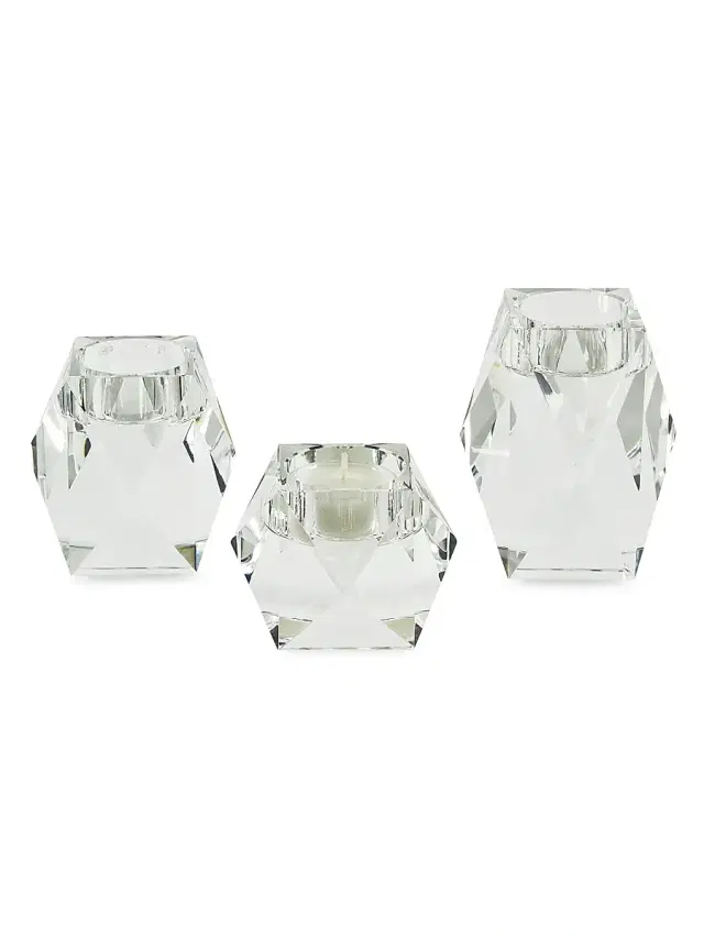 Tizo Crystal Tealight Holder - Clear Large
