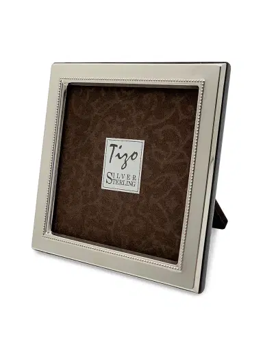 Tizo Sterling Silver Luxe Beaded Frame - Silver 3 X 3 | Thumbnail 3 Tizo Sterling Silver Luxe Beaded Frame - Silver 3 X 3 | Thumbnail 3