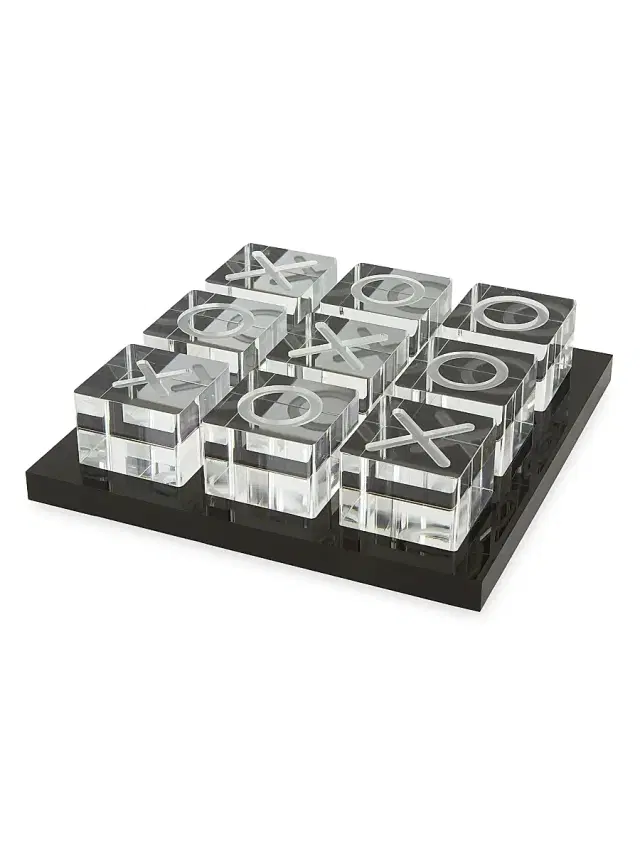 Tizo Acrylic Tic-Tac-Toe Game Set - Black
