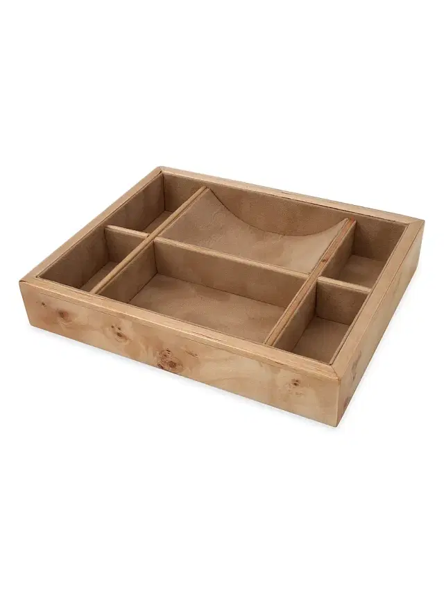 Tizo Burlwood Valet Tray - Brown