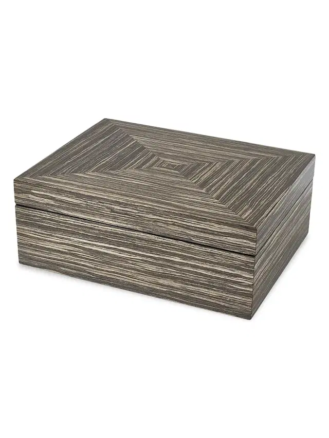 Tizo Wood Jewelry Box - Gray