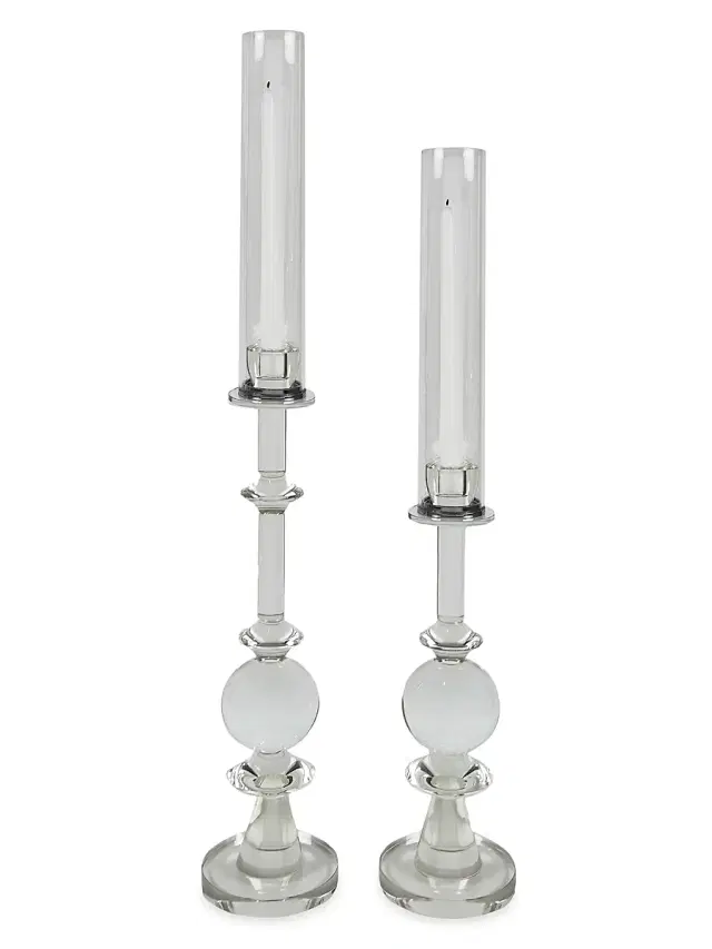 Tizo Crystal Ball & Shade Candleholder - Clear Medium
