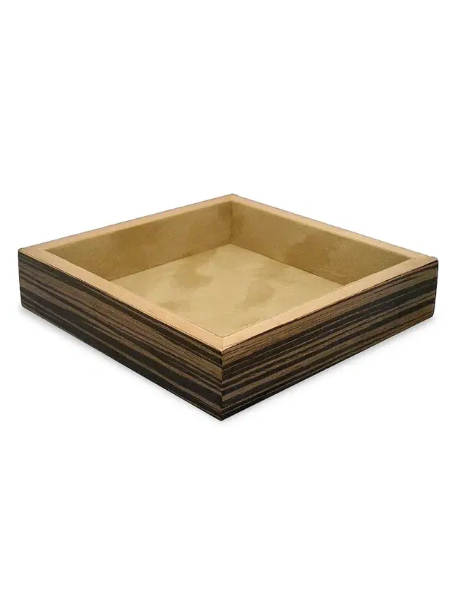 Tizo Burlwood Square Valet Tray - Tan
