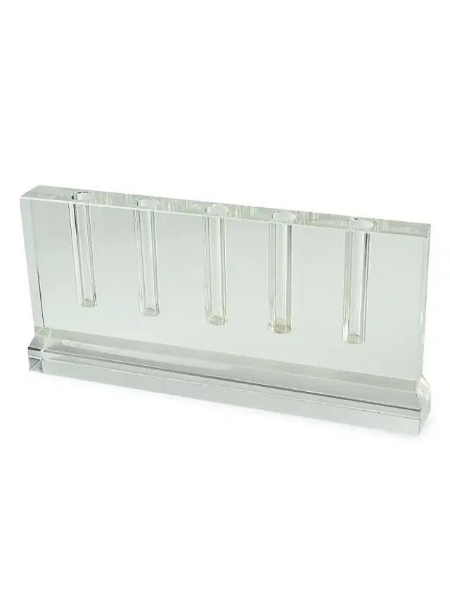 Tizo Clear Crystal Five-Hole Bud Vase - Clear