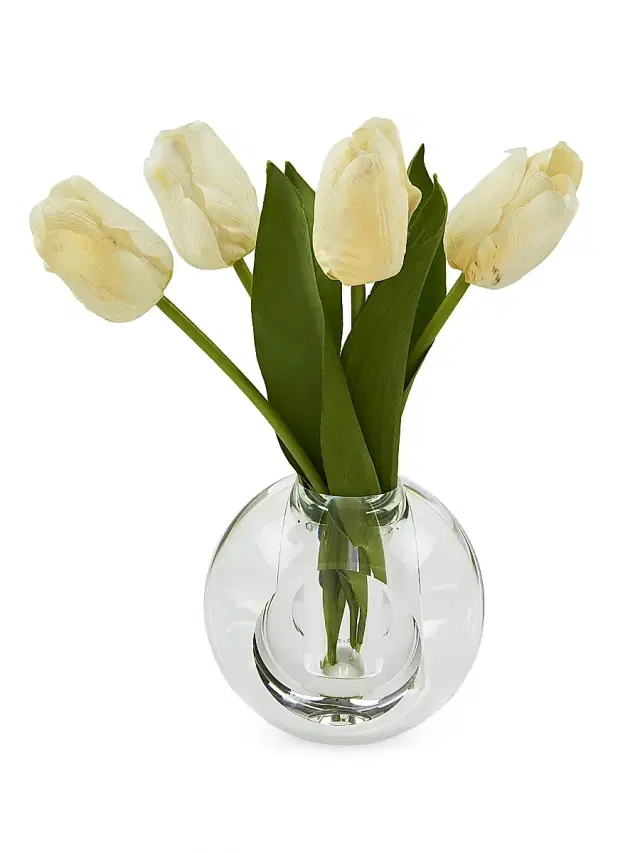 Tizo Crystal Round Bubble Vase - Clear Large