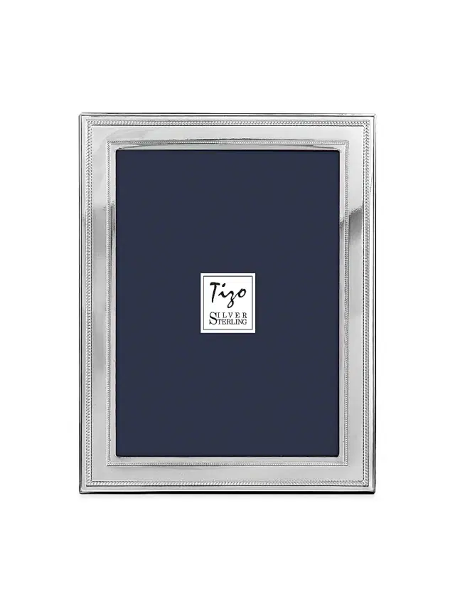 Tizo Sterling Silver Luxe Double Bead Frame - Silver 8x10