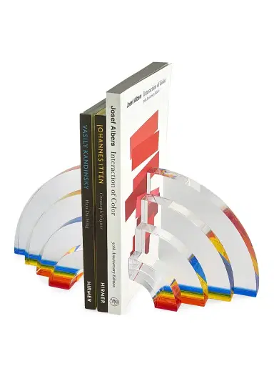 Tizo Rainbow Lucite Bookend Pair - Clear Rainbow | Thumbnail 2