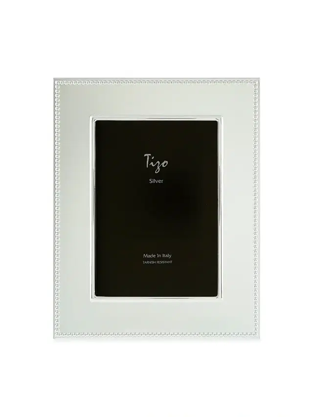 Tizo Italian Silverplate Wide Beaded Frame - Silver 8x10