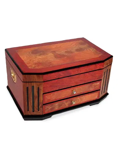 Tizo Inlaid Wood Jewelry Chest - Brown | Thumbnail 1 Tizo Inlaid Wood Jewelry Chest - Brown | Thumbnail 1