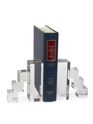 Tizo Crystal Block Steps 2-Piece Bookend Set - Clear | Thumbnail 2