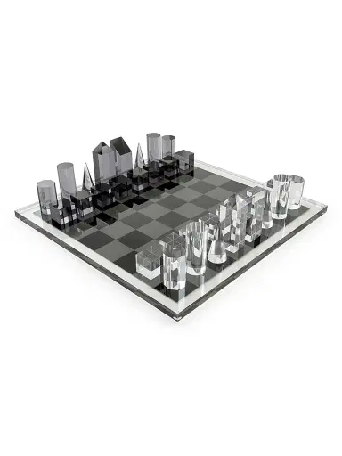 Tizo Acrylic 32-Piece Chess Set - Clear Smoke | Thumbnail 1
