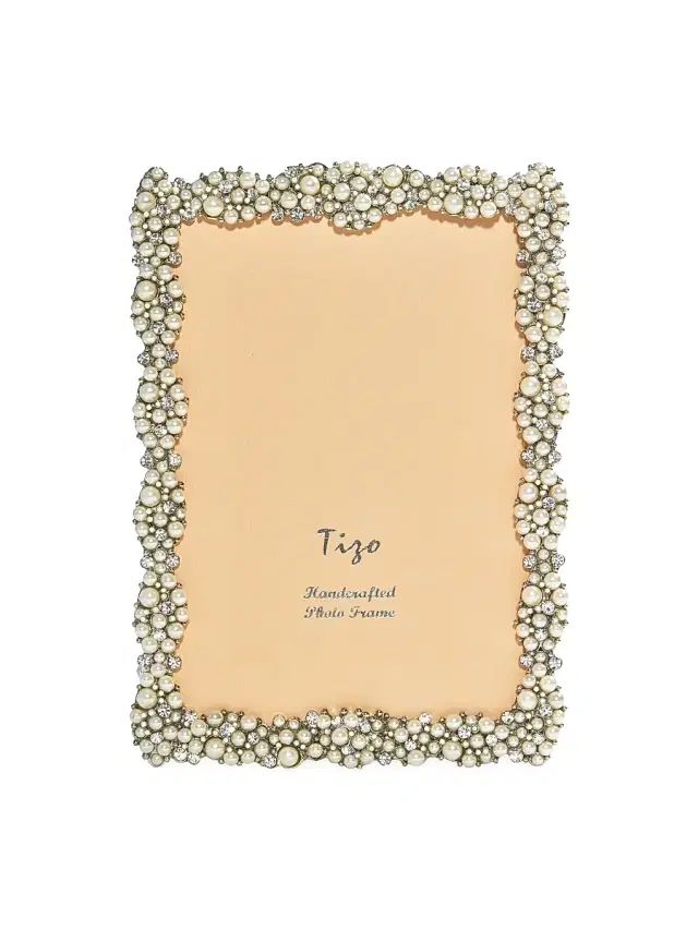 Pearl Jeweled Frame - Silver Pearl 8 x 10