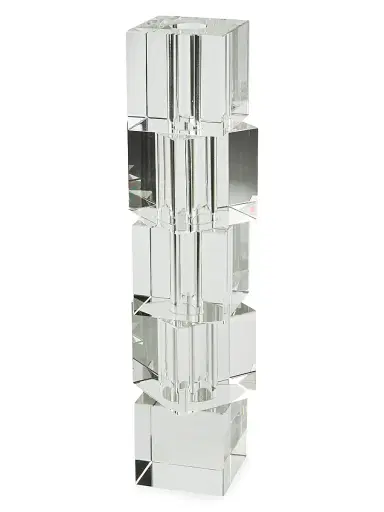 Tizo Crystal Stacked Block Bud Vase - Clear Large | Thumbnail 1
