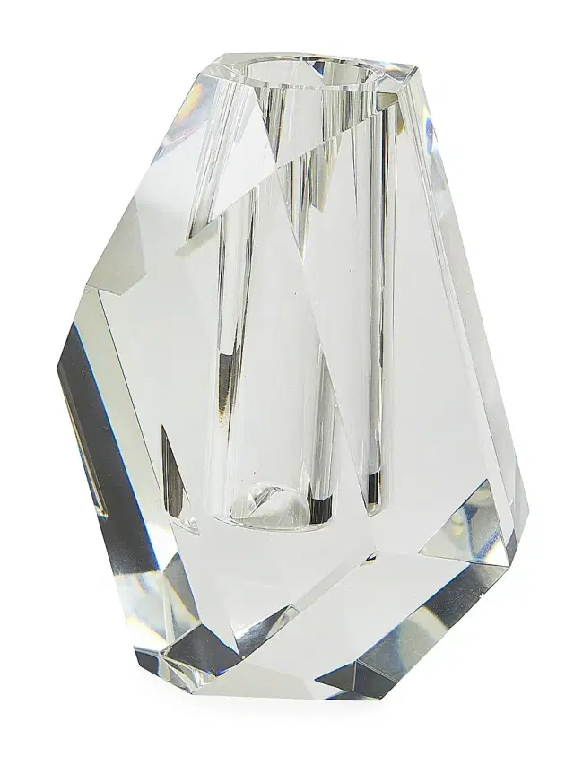 Tizo Crystal Multi-Faceted Rock Vase - Clear Medium