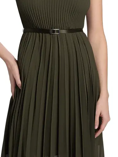 Jason Wu Collection Women's Chiffon Pleated Midi-Dress - Hunter Green - Size 12 | Thumbnail 6