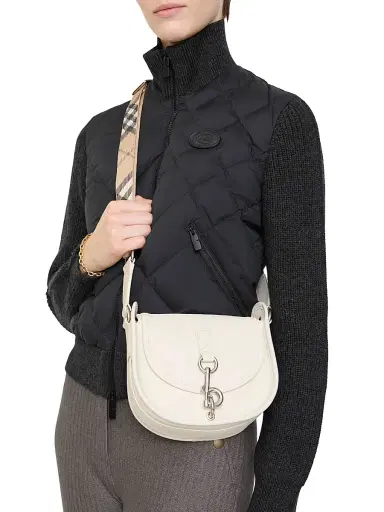 Burberry Women's Mini Check-Strap Leather Messenger Bag | Thumbnail 2 Burberry Women's Mini Check-Strap Leather Messenger Bag | Thumbnail 2