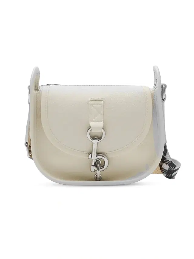 Burberry Women's Mini Check-Strap Leather Messenger Bag - Soap