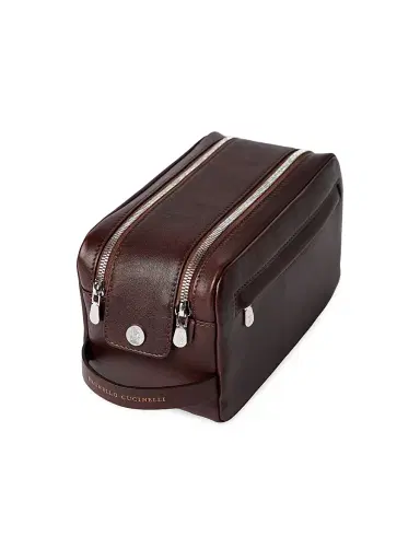 Brunello Cucinelli Calfskin Beauty Case with Double Zipper | Thumbnail 4 Brunello Cucinelli Calfskin Beauty Case with Double Zipper | Thumbnail 4