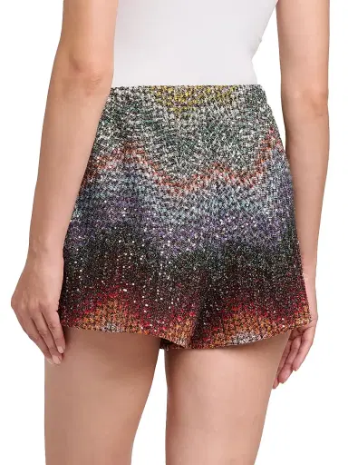 Missoni Women's Meander-Chevron Wefted-Loom Shorts - Dark Multi - Size 12 | Thumbnail 5