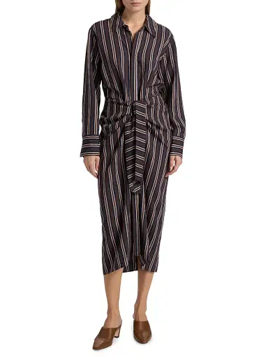 A.L.C. Women's Mila Striped Midi-Shirtdress - Night Blue Mint - Size 10 | Thumbnail 3 A.L.C. Women's Mila Striped Midi-Shirtdress - Night Blue Mint - Size 10 | Thumbnail 3