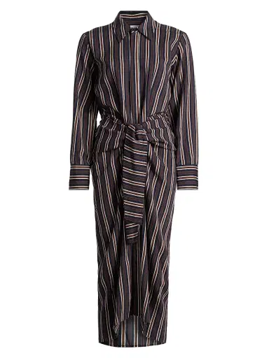 A.L.C. Women's Mila Striped Midi-Shirtdress - Night Blue Mint - Size 10 | Thumbnail 1 A.L.C. Women's Mila Striped Midi-Shirtdress - Night Blue Mint - Size 10 | Thumbnail 1