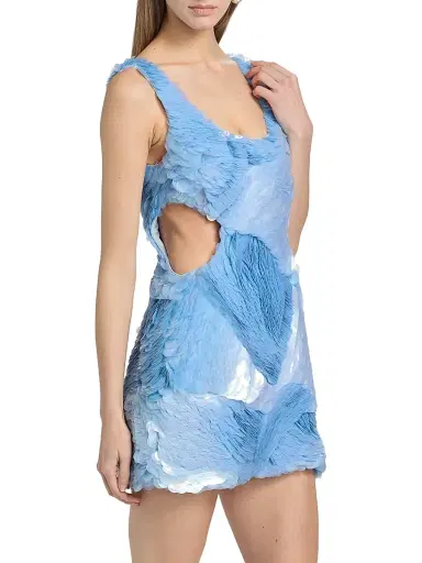Simkhai Women's Emilie Paillette-Sequinned Linen-Blend Minidress | Thumbnail 4