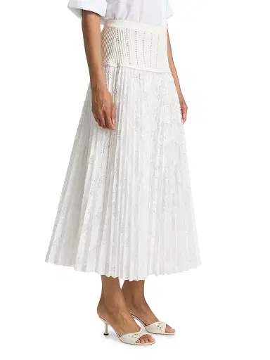 Simkhai Women's Verona Lace Midi-Skirt - Ivory - Size XS | Thumbnail 4 Simkhai Women's Verona Lace Midi-Skirt - Ivory - Size XS | Thumbnail 4