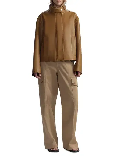 A.L.C. Women's Hudson Leather Jacket - Oiled Oak | Thumbnail 2 A.L.C. Women's Hudson Leather Jacket - Oiled Oak | Thumbnail 2