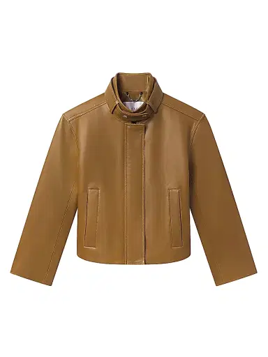 A.L.C. Women's Hudson Leather Jacket - Oiled Oak | Thumbnail 1 A.L.C. Women's Hudson Leather Jacket - Oiled Oak | Thumbnail 1