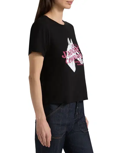 Cinq à Sept Women's J'Adore Cowboys Diamond Cross Ranch Shrunken T-Shirt | Thumbnail 4