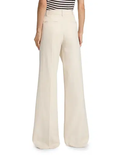 Nili Lotan Women's Rivers Wool Wide-Leg Pants - Stone | Thumbnail 5 Nili Lotan Women's Rivers Wool Wide-Leg Pants - Stone | Thumbnail 5