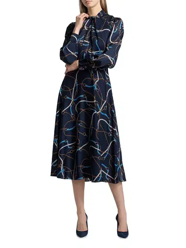 Elie Tahari Women's The Raquel Printed Midi-Dress | Thumbnail 3 Elie Tahari Women's The Raquel Printed Midi-Dress | Thumbnail 3