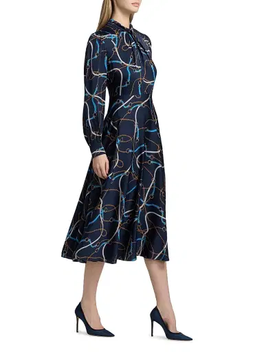 Elie Tahari Women's The Raquel Printed Midi-Dress | Thumbnail 4 Elie Tahari Women's The Raquel Printed Midi-Dress | Thumbnail 4