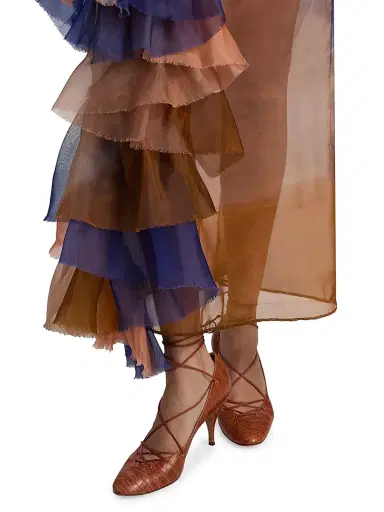 Ulla Johnson Women's Yelena Ruffled Gradient Silk Maxi Skirt | Thumbnail 6 Ulla Johnson Women's Yelena Ruffled Gradient Silk Maxi Skirt | Thumbnail 6