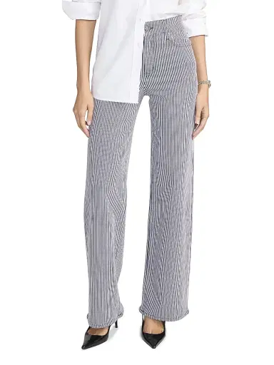 Frame Women's Le Slim Palazzo Striped Jeans - Navy Stripe - Size 31 | Thumbnail 3