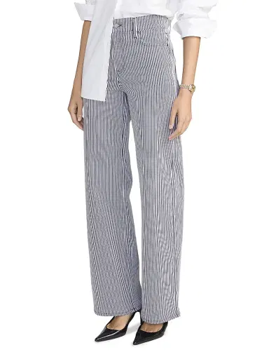 Frame Women's Le Slim Palazzo Striped Jeans - Navy Stripe - Size 31 | Thumbnail 4