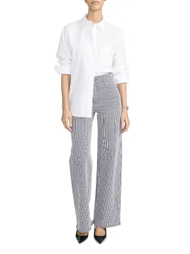 Frame Women's Le Slim Palazzo Striped Jeans - Navy Stripe - Size 31 | Thumbnail 1