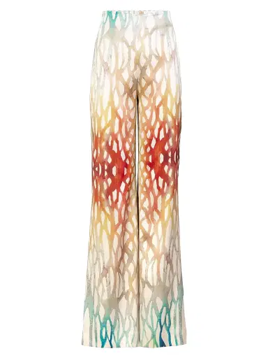 Silvia Tcherassi Women's Andi Silk Coral Pants - Coral Symphony - Size Small | Thumbnail 1