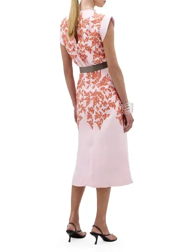 Silvia Tcherassi Women's Olive Embroidered Linen-Blend Midi-Dress | Thumbnail 3 Silvia Tcherassi Women's Olive Embroidered Linen-Blend Midi-Dress | Thumbnail 3