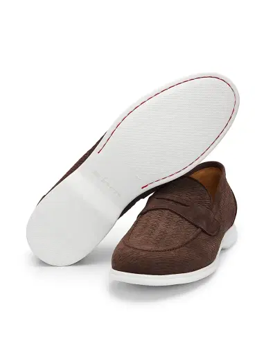 Kiton Men's Etched Suede Penny Loafers | Thumbnail 6 Kiton Men's Etched Suede Penny Loafers | Thumbnail 6