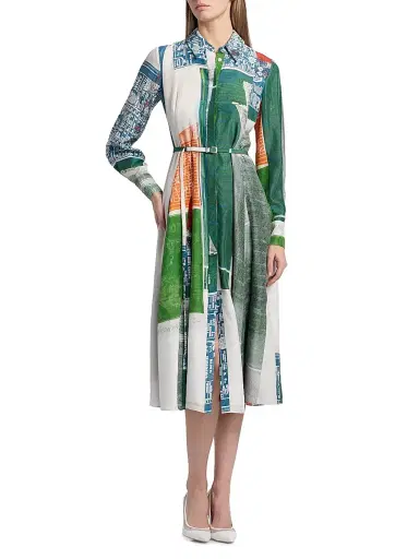 Jason Wu Collection Women's Platter Artwork Silk Shirtdress - Blue Green Multi | Thumbnail 3 Jason Wu Collection Women's Platter Artwork Silk Shirtdress - Blue Green Multi | Thumbnail 3